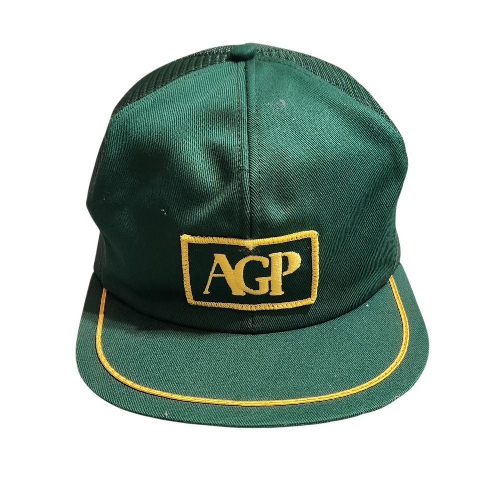 AGP Trucker Hat Green Mesh Snapback Baseball Cap Men's Adjustable